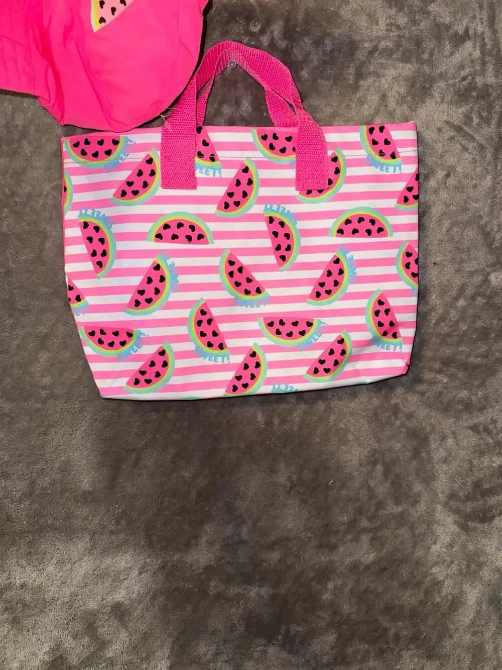 Wonder Nation Girl's Watermelon Print Pool Beach Tote Bag and Bucket Hat Set